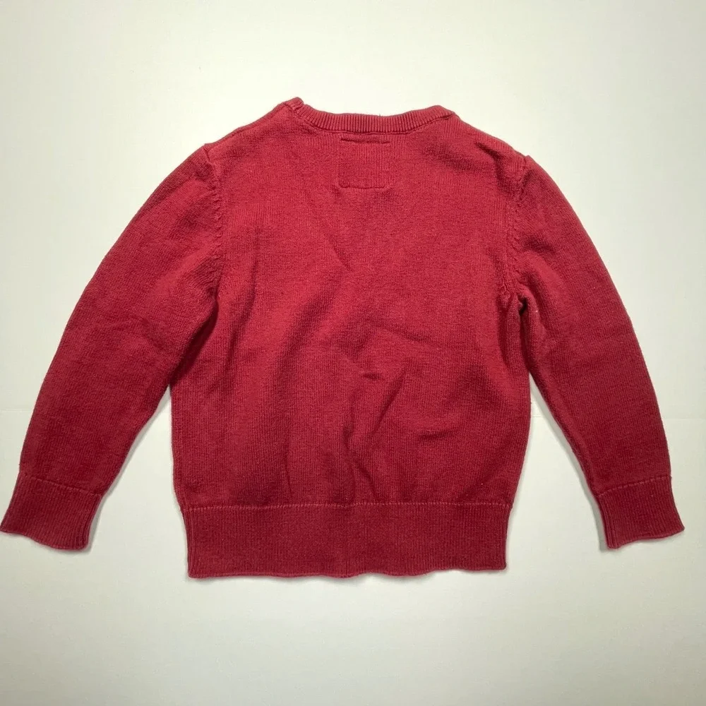 OshKosh B'gosh Boys Red Ninja Graphic Knit Pullover Sweater Size 4T